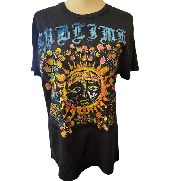 Sublime 90's Y2K Punk Rock Black Vintage Washed Tee, NWOT, Unisex, Size Small - Picture 3 of 5